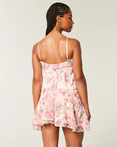 Hollister Asymmetrical Hem Mini Dress In White