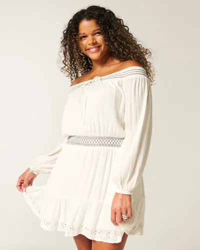 Hollister On/off-the-shoulder Woven Dress In White