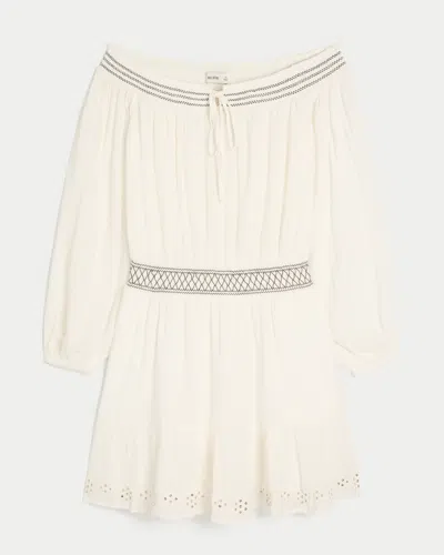 Hollister On/off-the-shoulder Woven Dress In White