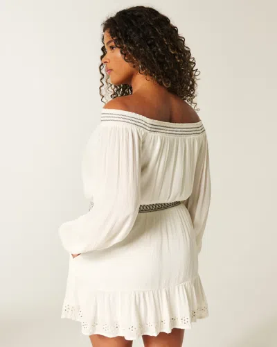 Hollister On/off-the-shoulder Woven Dress In White