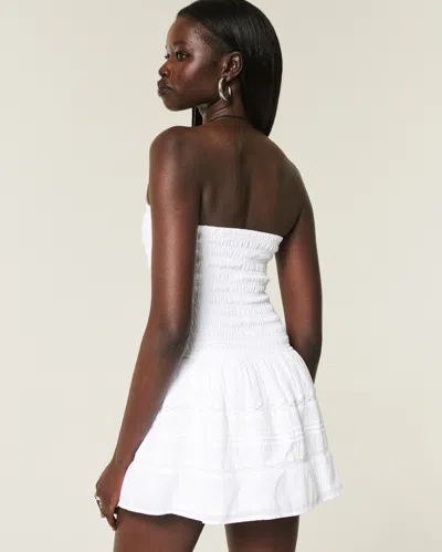 Hollister Strapless Smocked Bodice Mini Dress