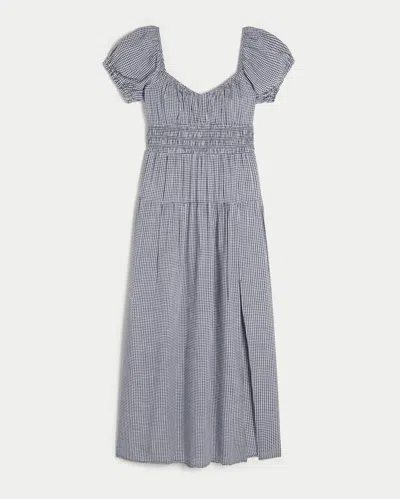 Hollister Short-sleeve Open-back Maxi Dress In Gray