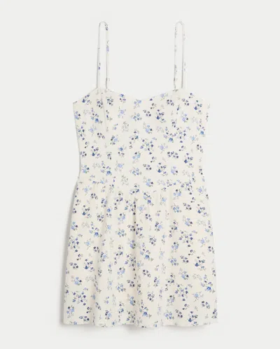 Hollister Open-back Linen-blend Skort Dress In White