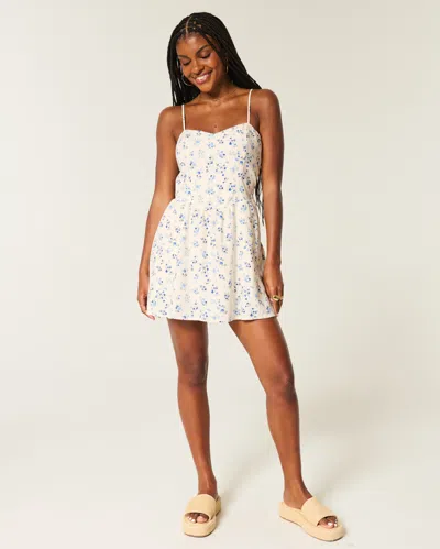 Hollister Open-back Linen-blend Skort Dress In White