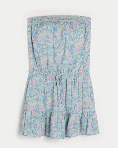 Hollister Strapless Drawstring Blouson Mini Dress