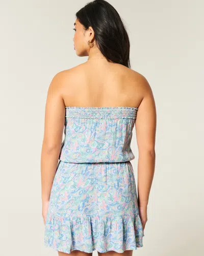 Hollister Strapless Drawstring Blouson Mini Dress
