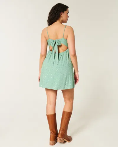 Hollister Lace Detail Slip Mini Dress In Green