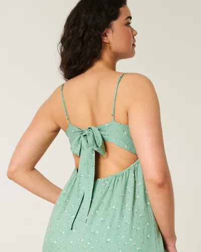 Hollister Lace Detail Slip Mini Dress In Green