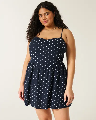 Hollister Open-back Linen-blend Mini Dress