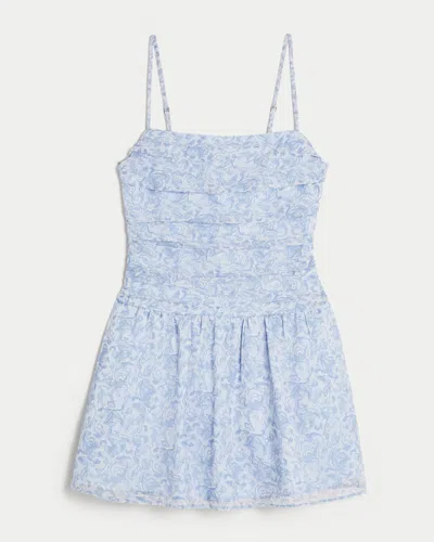 Hollister Chiffon Skort Dress In Blue
