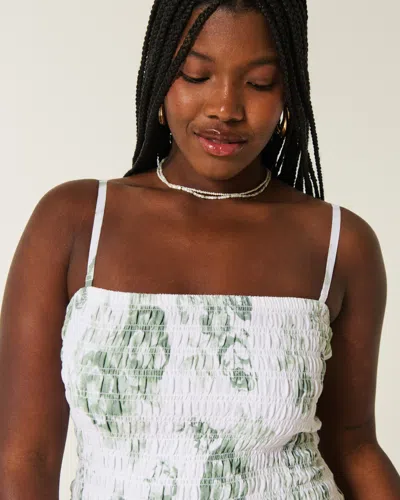 Hollister Strapless Smocked Bodice Mini Dress In White