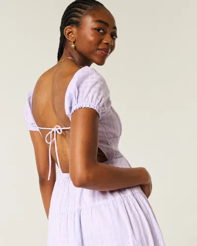 Hollister Short-sleeve Open-back Maxi Dress In White