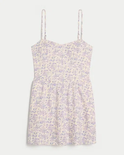 Hollister Open-back Linen-blend Skort Dress In White