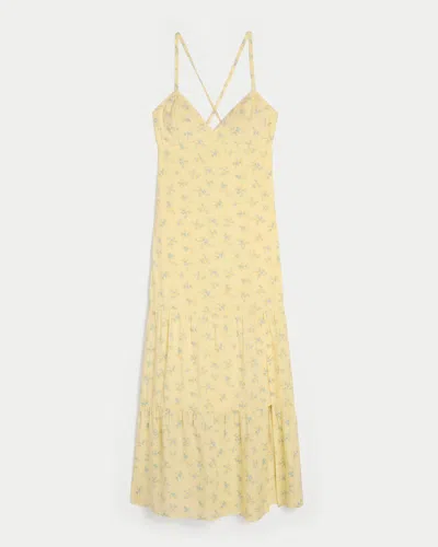 Hollister Open Back Maxi Dress In Yellow