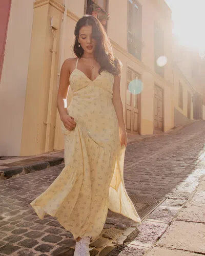 Hollister Open Back Maxi Dress In Yellow