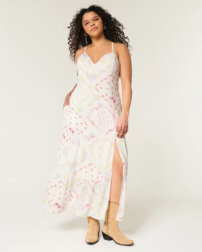 Hollister Open Back Maxi Dress In White