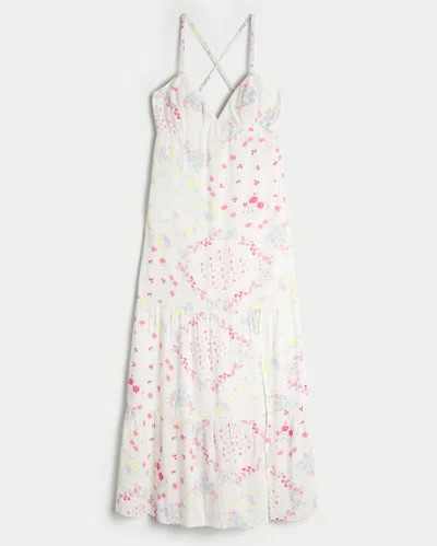 Hollister Open Back Maxi Dress In White