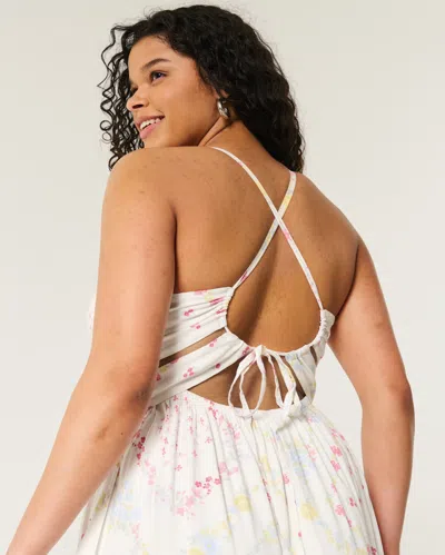 Hollister Open Back Maxi Dress In White