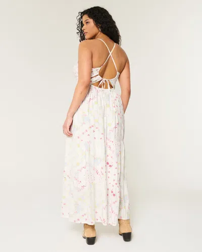 Hollister Open Back Maxi Dress In White