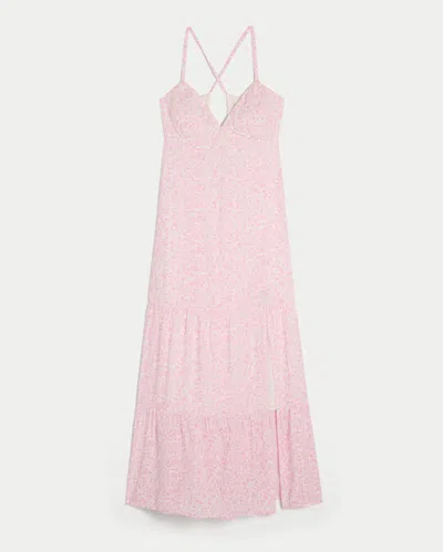 Hollister Open Back Maxi Dress In Pink