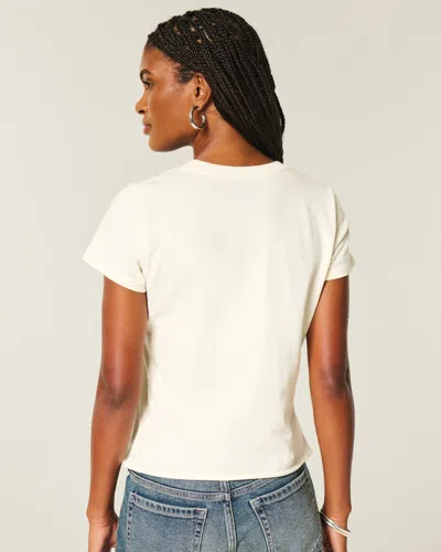 Hollister Easy Body-skimming Floral Graphic Tee In White