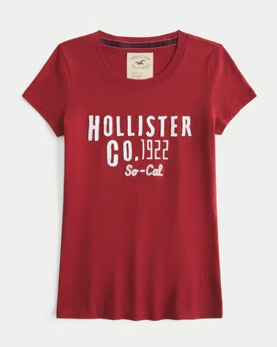 Hollister Holiday Vault Release Logo Graphic Tee In Red