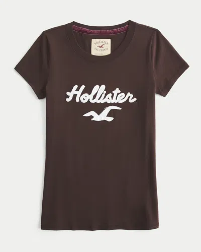Hollister Holiday Vault Release Logo Graphic Tee In Brown
