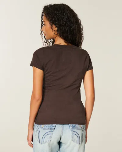 Hollister Holiday Vault Release Logo Graphic Tee In Brown
