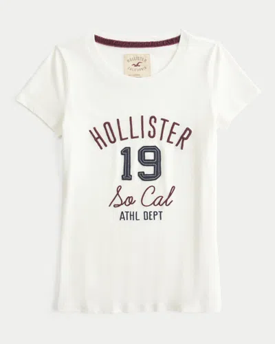 Hollister Holiday Vault Release Logo Graphic Tee In White