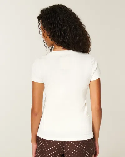 Hollister Holiday Vault Release Logo Graphic Tee In White