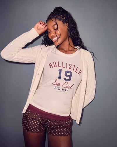 Hollister Holiday Vault Release Logo Graphic Tee In White