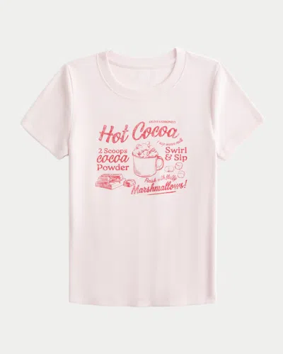 Hollister Hot Cocoa Graphic Baby Tee In Pink