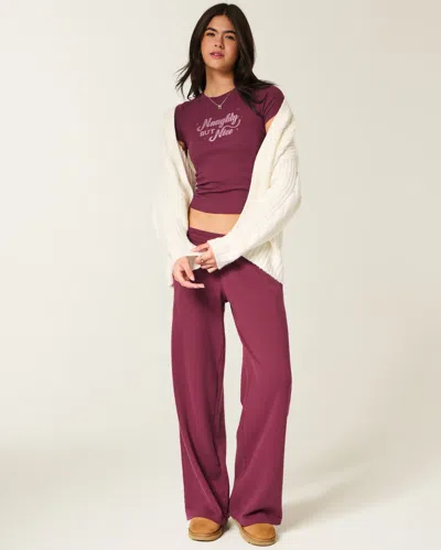 Hollister Naughty But Nice Graphic Baby Tee In Red