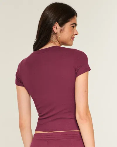 Hollister Naughty But Nice Graphic Baby Tee In Red