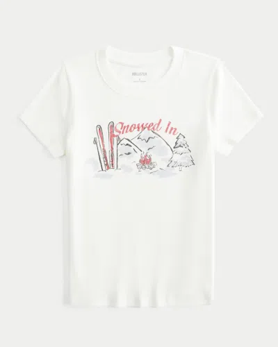 Hollister Snowed In Graphic Baby Tee In White