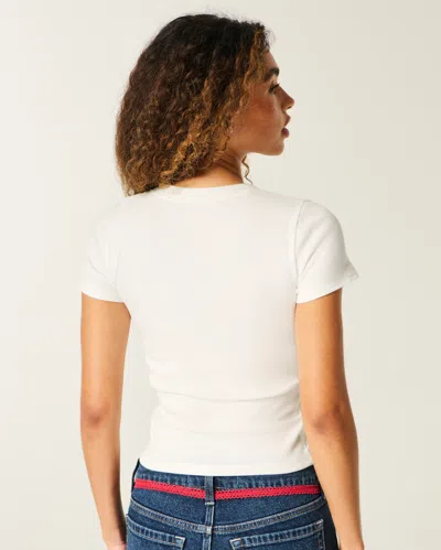 Hollister Snowed In Graphic Baby Tee In White