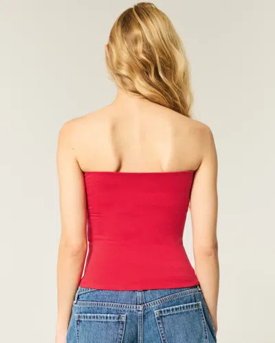 Hollister Taylor Graphic Tube Top In Red