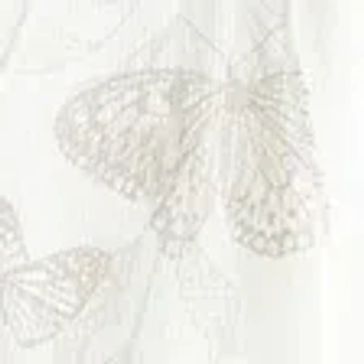 Hollister Easy Long-sleeve Butterfly Pattern Babydoll Top In White