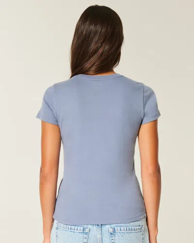 Hollister London Butterfly Graphic Baby Tee In Gray