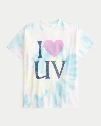 Hollister Oversized Tie-dye I Heart Uv Graphic Tee