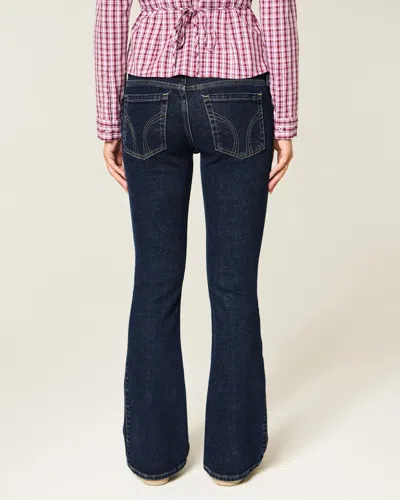 Hollister Low-rise Dark Wash Bootcut Jeans In Pink