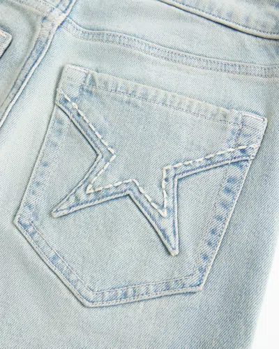 Hollister High-rise Light Wash Star Pocket Flare Jeans In Blue