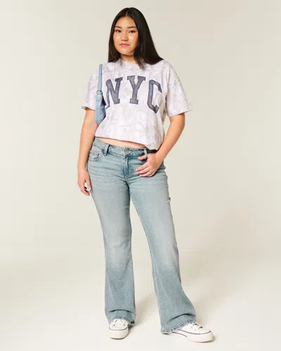 Hollister Low-rise Light Wash Bootcut Jeans In Blue