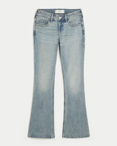 Hollister Low-rise Light Wash Bootcut Jeans In Blue
