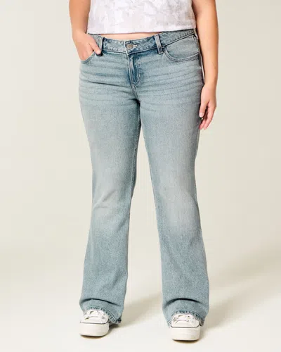 Hollister Low-rise Light Wash Bootcut Jeans In Blue