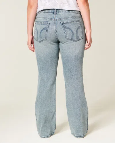 Hollister Low-rise Light Wash Bootcut Jeans In Blue