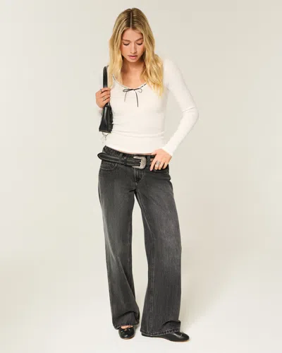 Hollister Low-rise Y2k Washed Black Baggy Jeans