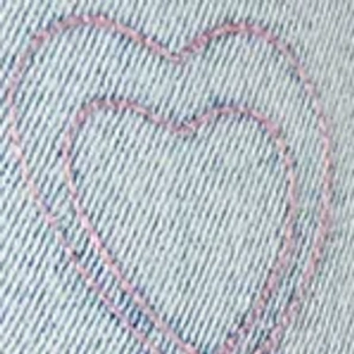 Hollister High-rise Light Wash Heart Embroidered Flare Jeans In Blue