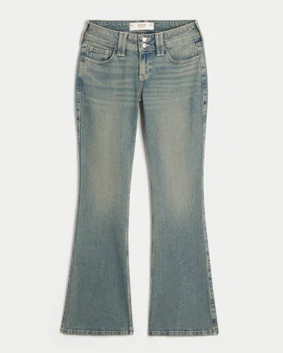 Hollister Low-rise Butterfly Embroidery Medium Wash Bootcut Jeans