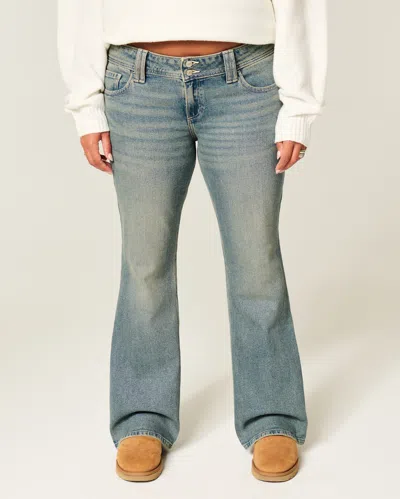 Hollister Low-rise Butterfly Embroidery Medium Wash Bootcut Jeans